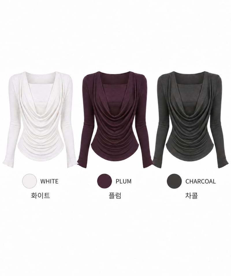 카울 드레이프 스판 롱 슬리브 상세 10