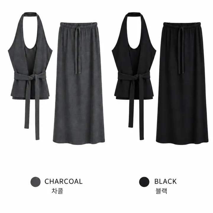 Halter Strap Knit Two-Piece 홀터 스트랩 니트 투피스 사진 2