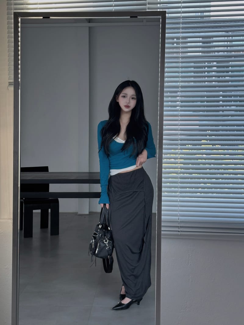 사이드 드레이프 맥시스커트 상세 2
