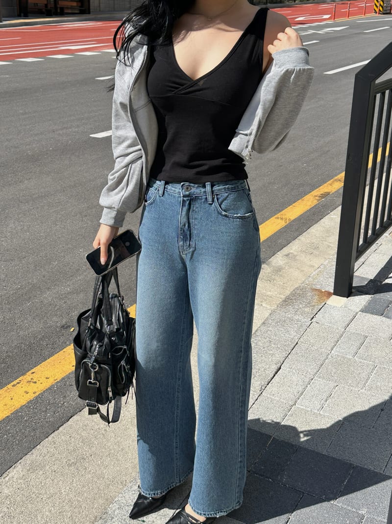 셀린 일자핏 중청 워싱 데님 상세 3