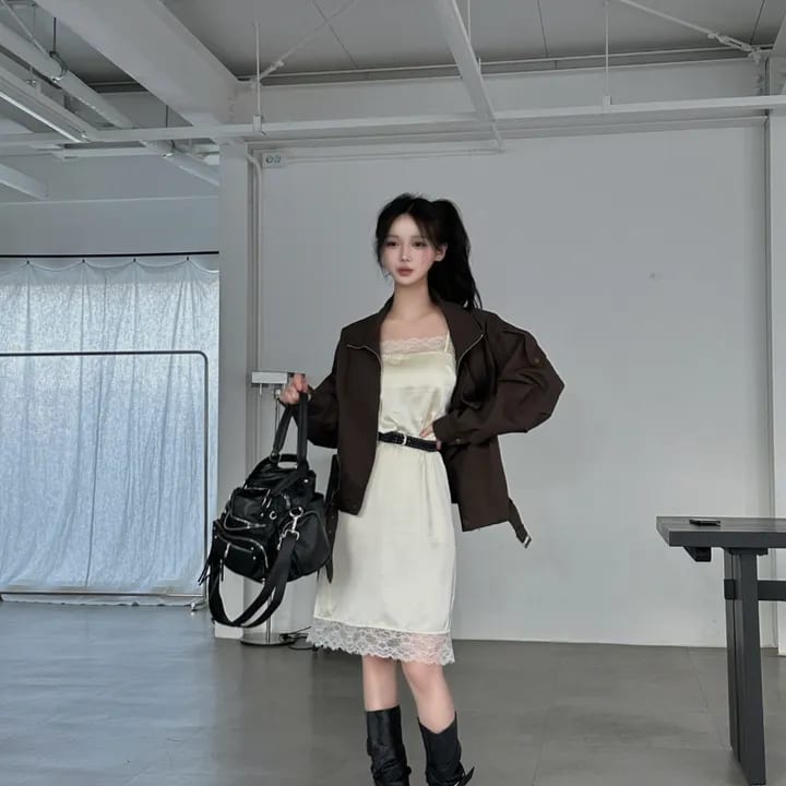 Layered Satin Silk Lace Dress 레이어드 새틴 실크 레이스 원피스 사진 2