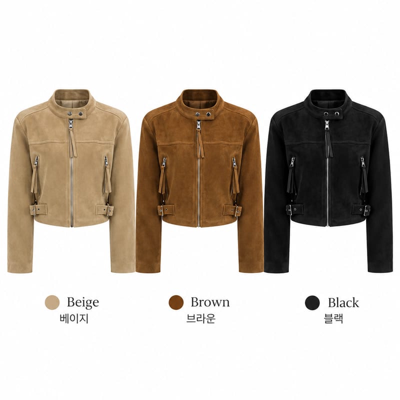 Neck Snap Tassel Suede Short Jacket 넥 스냅 태슬 스웨이드 숏 자켓 사진 11