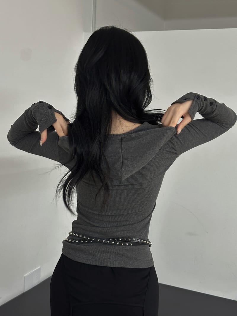 Slim-fit ribbed hooded long sleeves 슬림핏 골지 후드 롱슬리브 사진 10