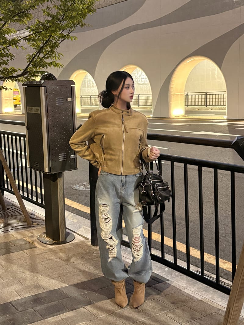 Neck Snap Tassel Suede Short Jacket 넥 스냅 태슬 스웨이드 숏 자켓 사진 7