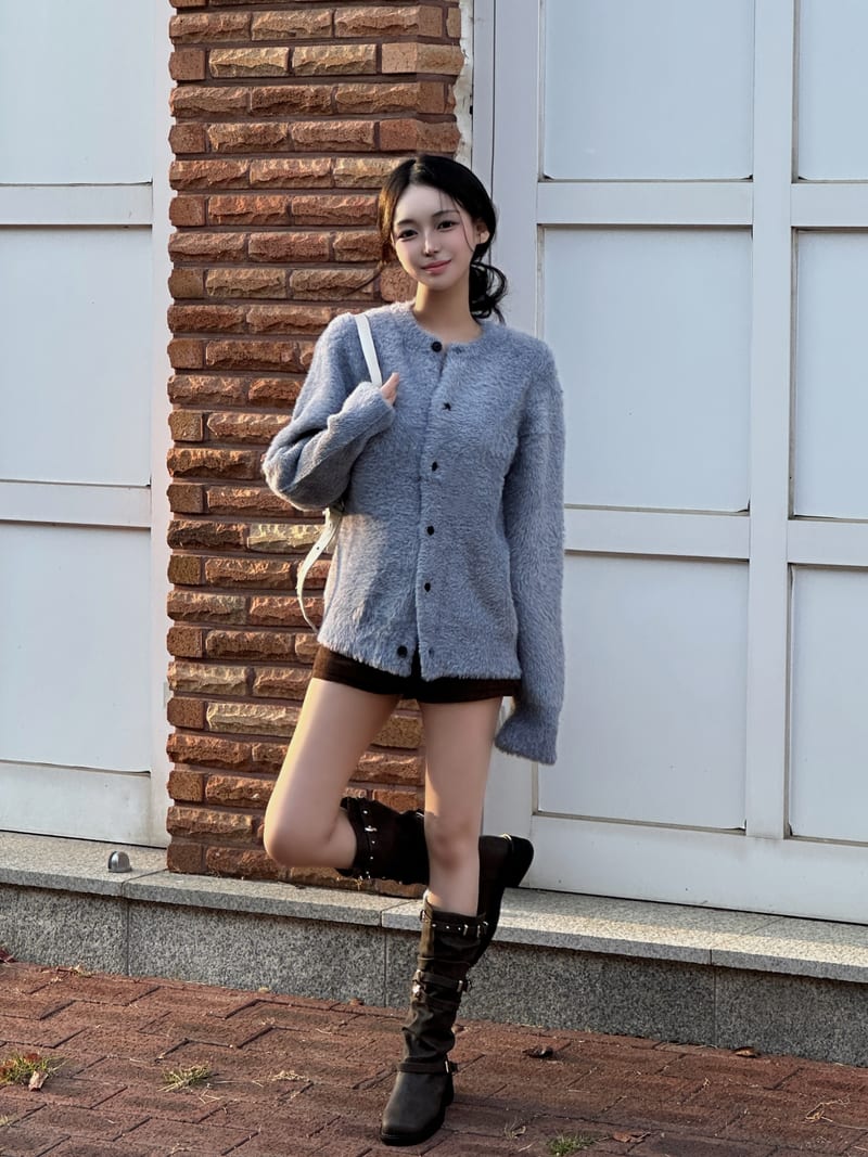 Angora Fur Cardigan 헤어리 앙고라 퍼 가디건 사진 9