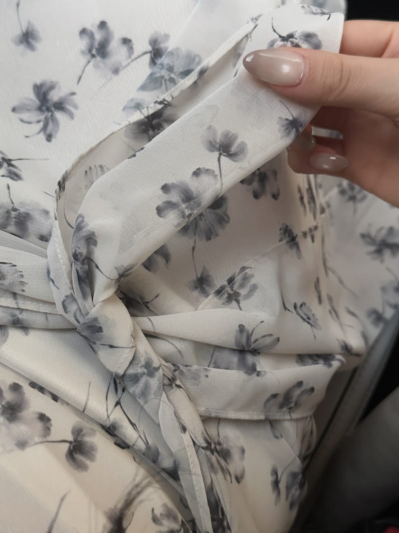 Flower Chiffon Waist Tie Midi Skirt 플라워 쉬폰 타이 미디스커트 사진 9