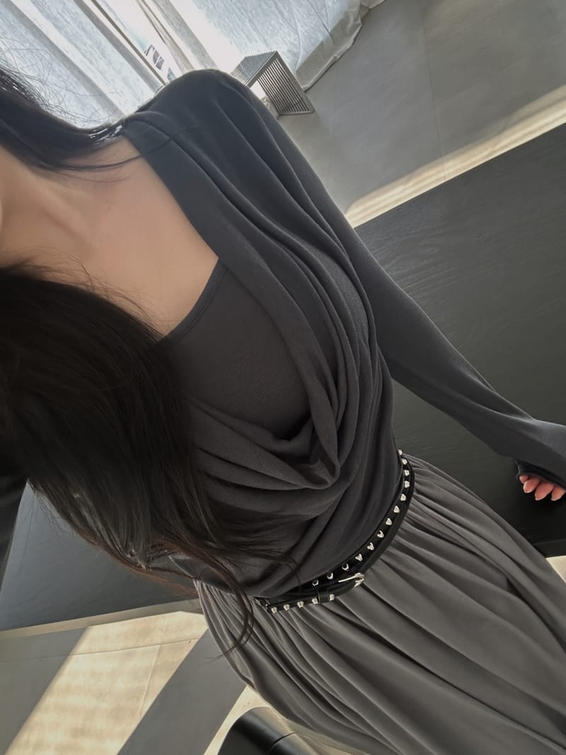 Cowl Draped Stretch Long Sleeve 카울 드레이프 스판 롱 슬리브 사진 9