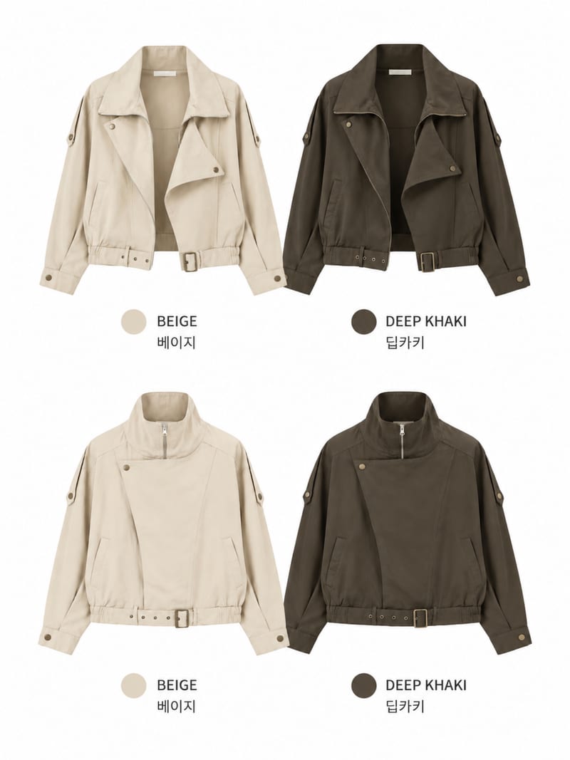 High-neck banded belt jacket 하이넥 밴딩 벨트 자켓 사진 17