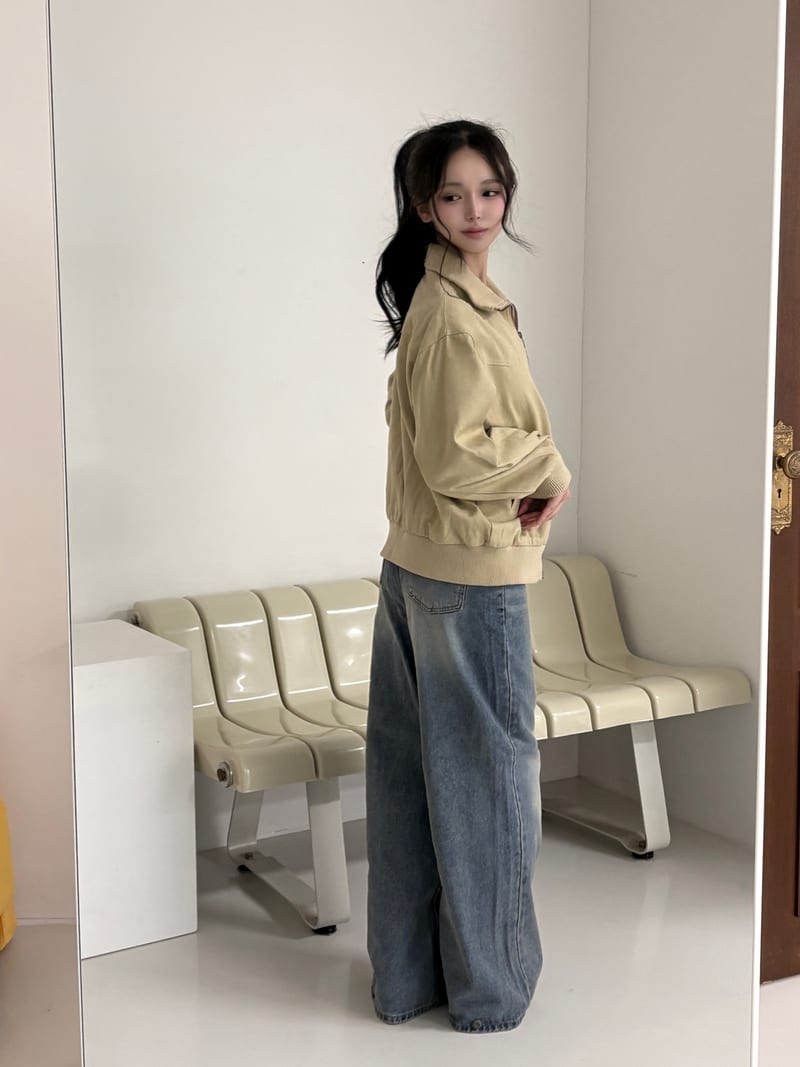 High-neck banded cotton blouson two-way jacket 하이넥 밴딩 면 블루종 투웨이 자켓 사진 7