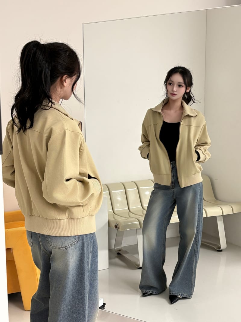 High-neck banded cotton blouson two-way jacket 하이넥 밴딩 면 블루종 투웨이 자켓 사진 9
