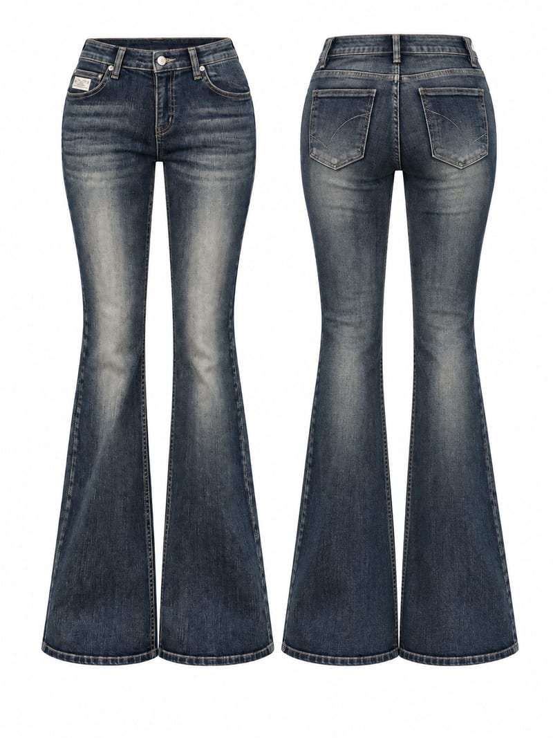 Low-rise bootcut washed stretch denim 로우라이즈 부츠컷 워싱 스판 데님 사진 14