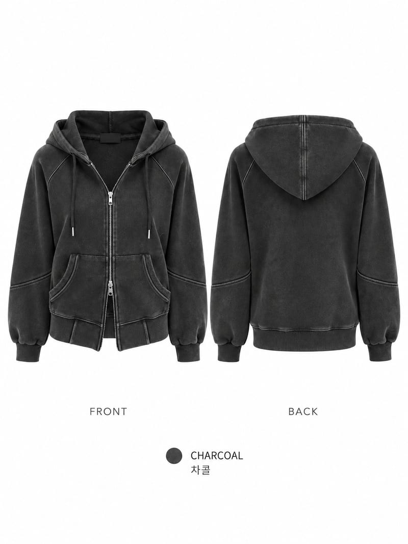 Washing Two-Way Hoodie Zip-up 워싱 투웨이 후드집업 사진 9