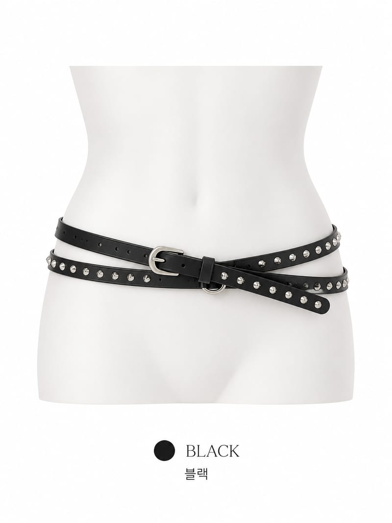 Double-Strap Stud Belt 더블 스트랩 스터드 벨트 사진 12