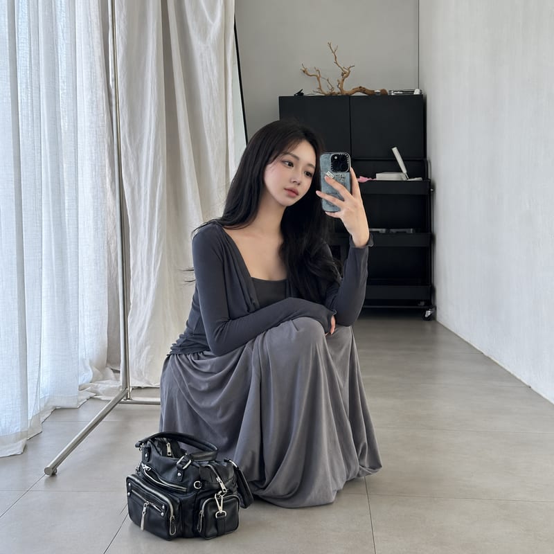 Folding Volume Draped Long Skirt 폴딩 볼륨 드레이프 롱스커트 사진 2