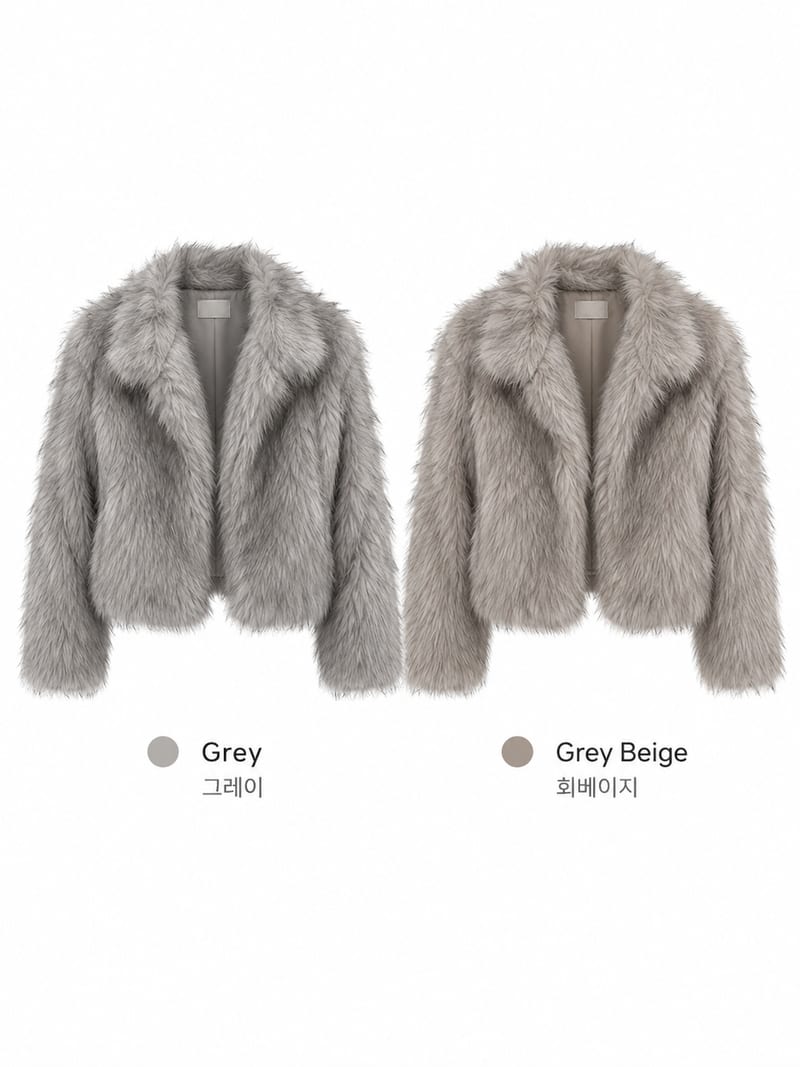 Soft High-Neck Faux Fur Jacket 소프트 하이넥 페이크퍼 자켓 사진 14