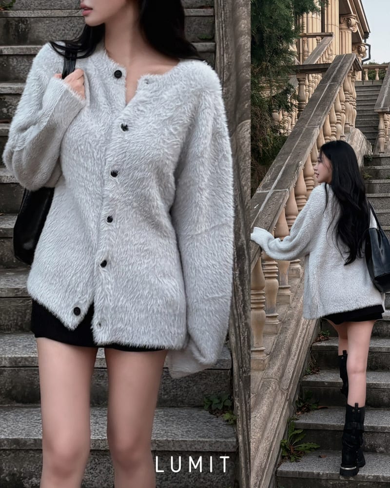 Angora Fur Cardigan 헤어리 앙고라 퍼 가디건 사진 1