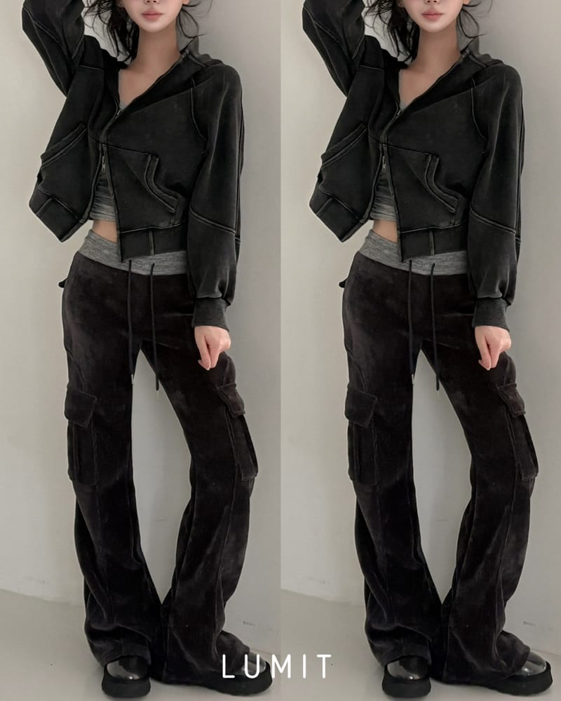Color-Blocked Low Veloar Cargo Pants 배색 로우 벨로아 카고 팬츠 사진 1