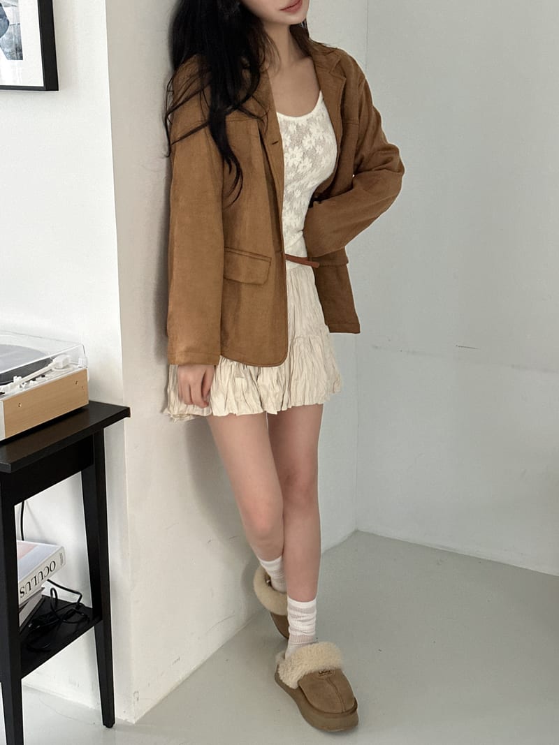 Suede Single Blazer Jacket 스웨이드 싱글 블레이저 자켓 사진 5