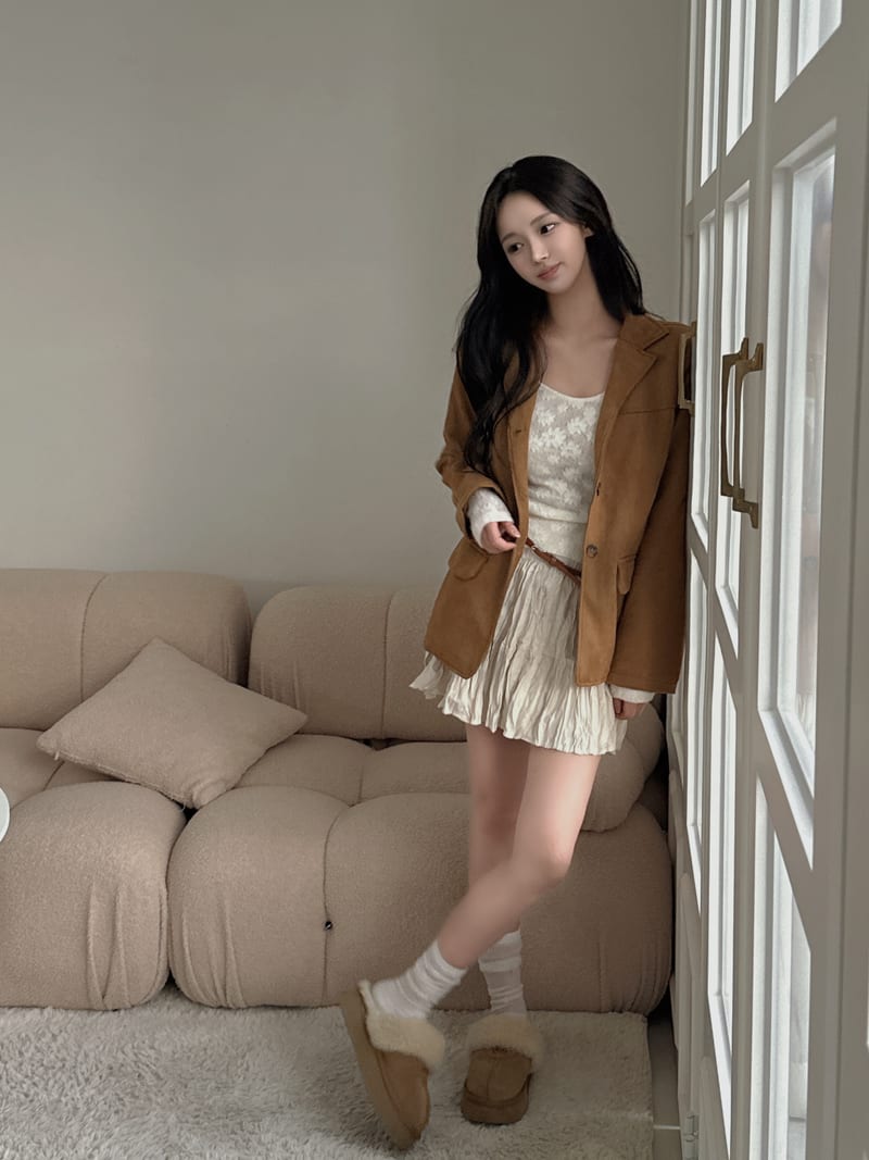 Suede Single Blazer Jacket 스웨이드 싱글 블레이저 자켓 사진 4