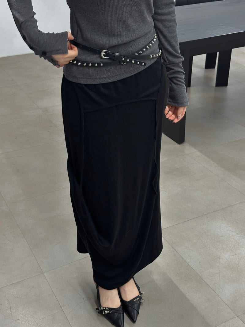 Side Draped Maxi Skirt 사이드 드레이프 맥시스커트 사진 16