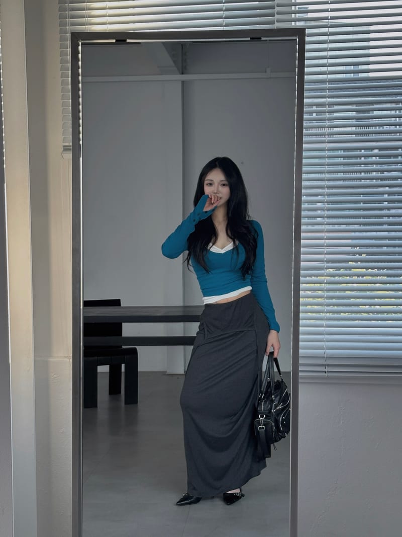 Side Draped Maxi Skirt 사이드 드레이프 맥시스커트 사진 9