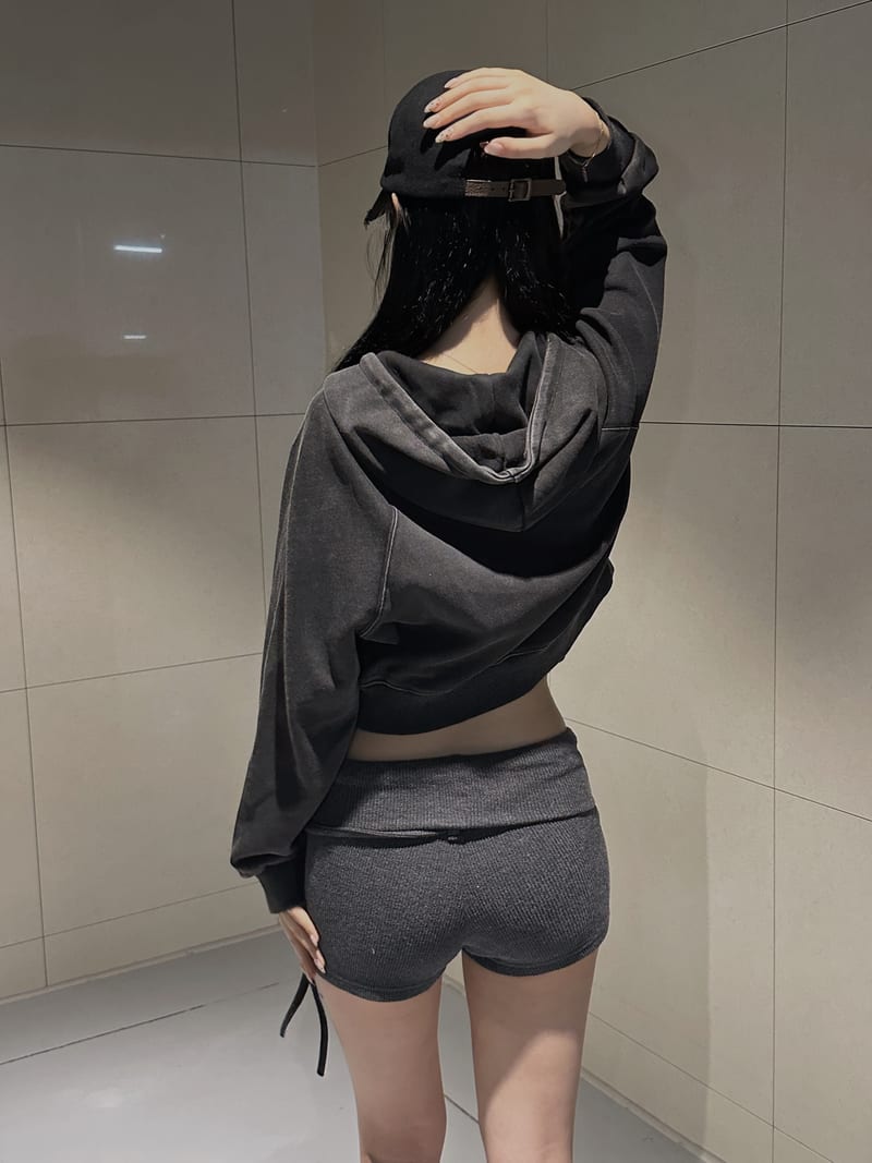 Washed Crop Hoodie Zip-up 워싱 크롭 후드집업 사진 9