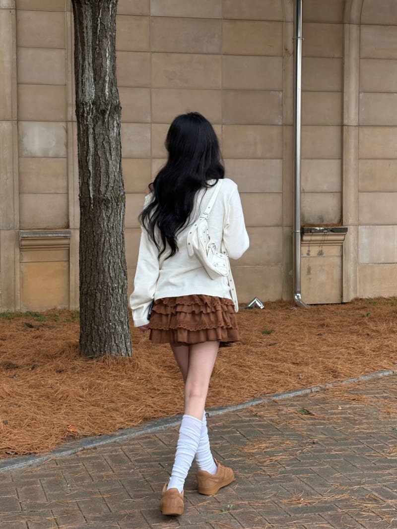 Suede Lace Cancan Mini Skirt 스웨이드 레이스 캉캉 미니스커트 3color 사진 10