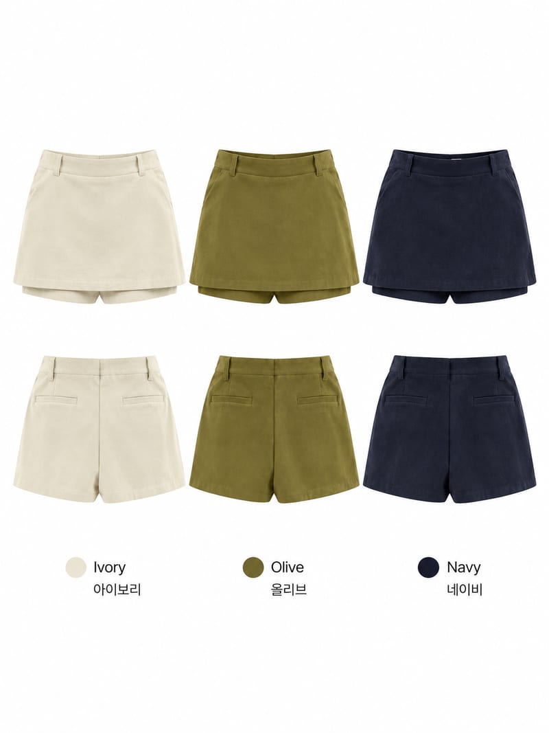 Corduroy Low-Rise Skort 코듀로이 로우라이즈 치마바지 사진 13