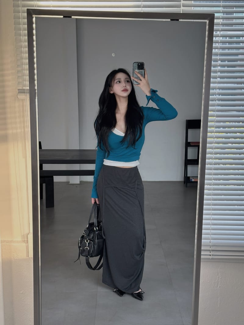 Side Draped Maxi Skirt 사이드 드레이프 맥시스커트 사진 14
