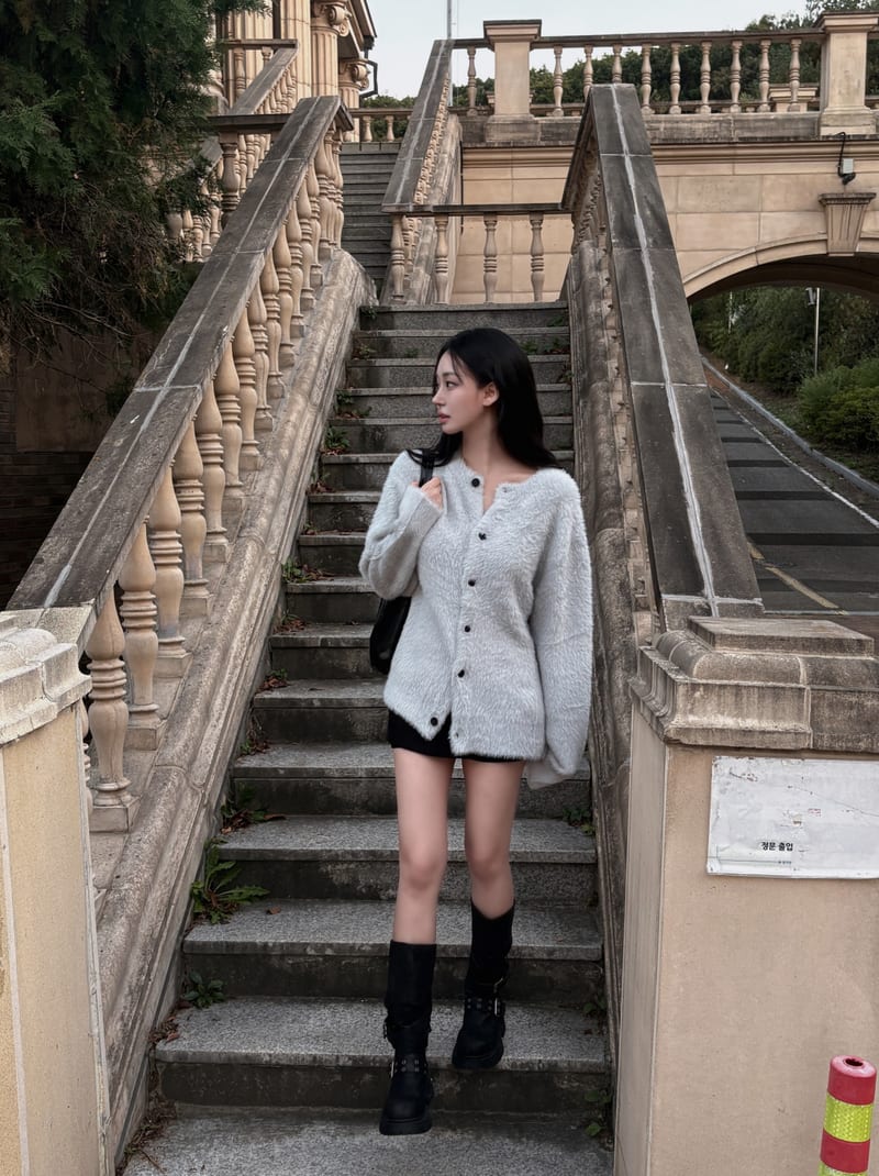 Angora Fur Cardigan 헤어리 앙고라 퍼 가디건 사진 5
