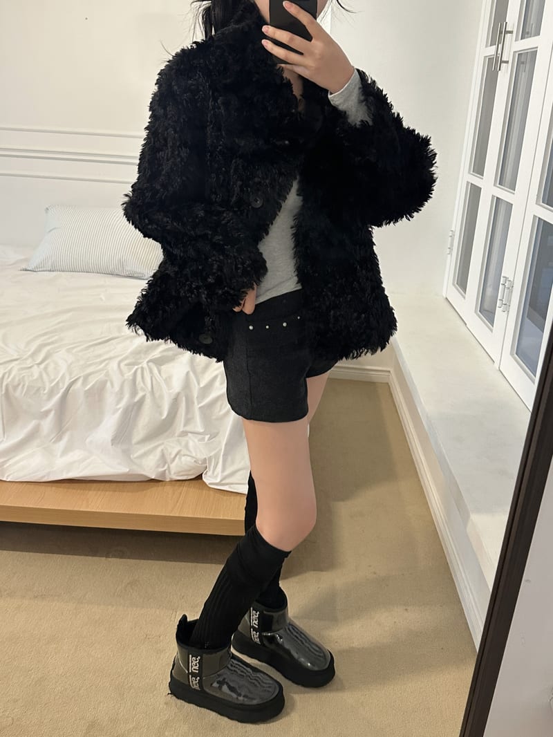 Wool Stud Cuff Spandex Short Pants 울 스터드 절개 스판 숏팬츠 사진 16