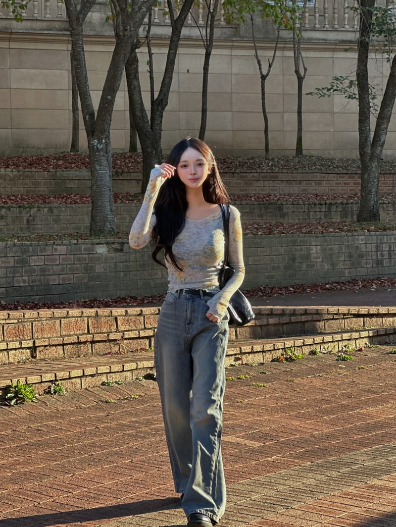 Flower See-Through Warmer Long Sleeve Tee 플라워 시스루 워머긴팔티 사진 6