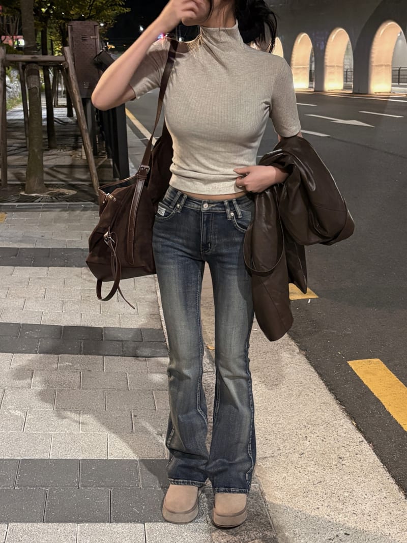 Belted Leather Half Coat 벨티드 레더 하프코트 사진 9