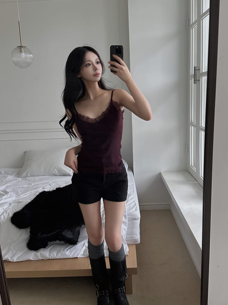Wool Stud Cuff Spandex Short Pants 울 스터드 절개 스판 숏팬츠 사진 9