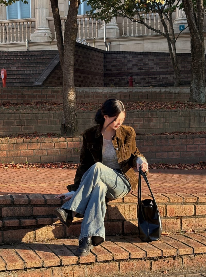 Washed Velvet Pocket Denim Jacket 워시드 벨벳 포켓 데님 자켓 사진 8