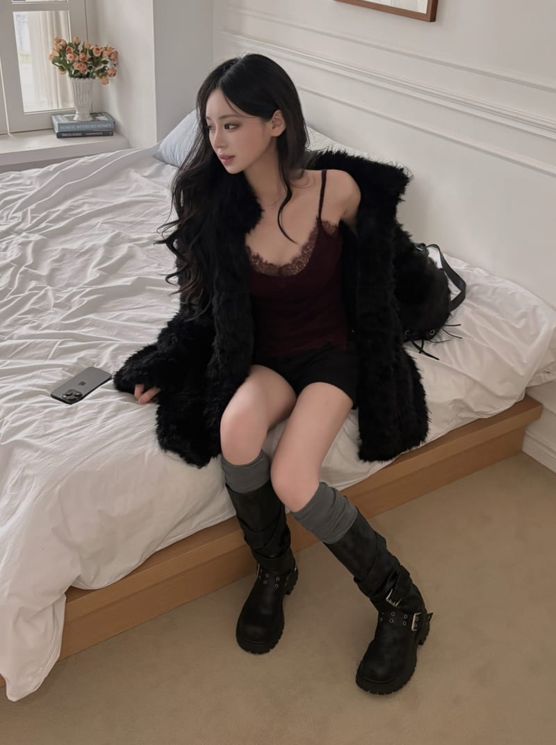 Wool Stud Cuff Spandex Short Pants 울 스터드 절개 스판 숏팬츠 사진 8