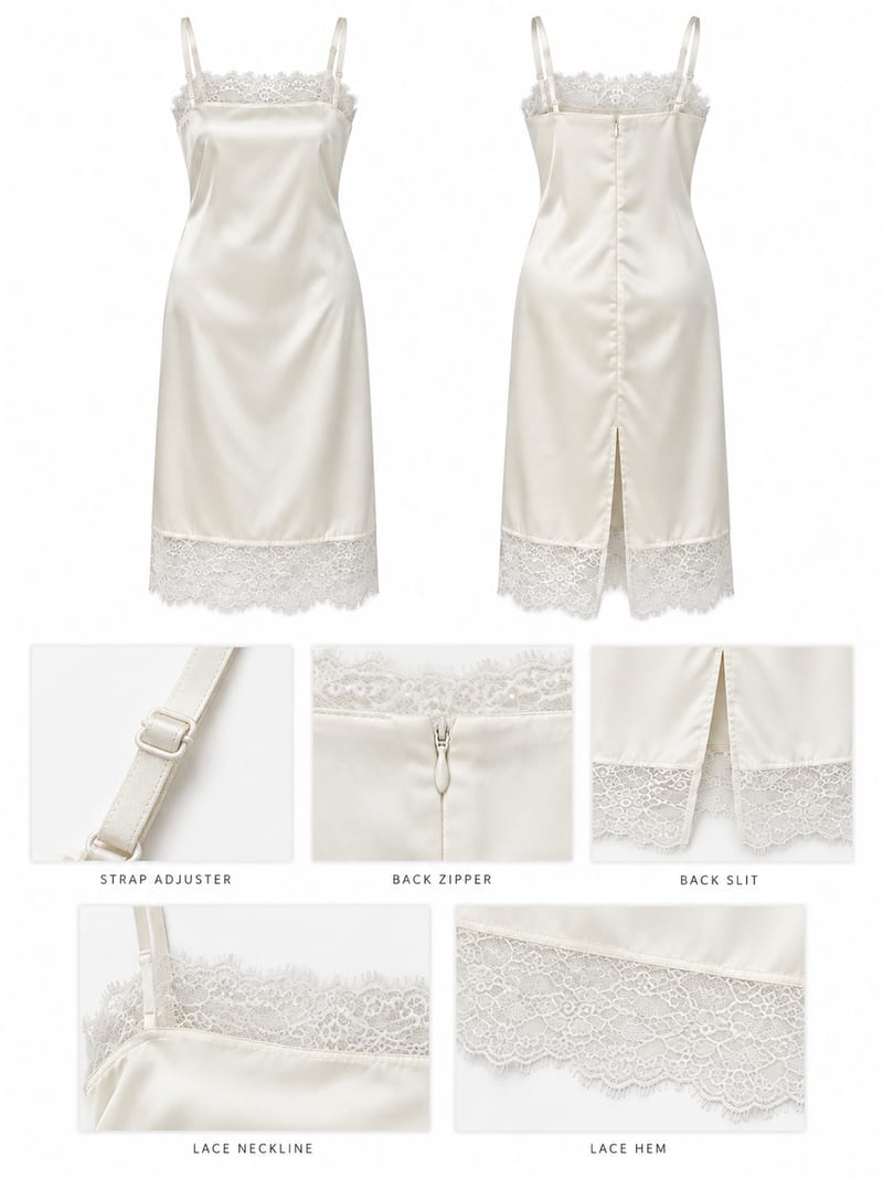 Layered Satin Silk Lace Dress 레이어드 새틴 실크 레이스 원피스 사진 14
