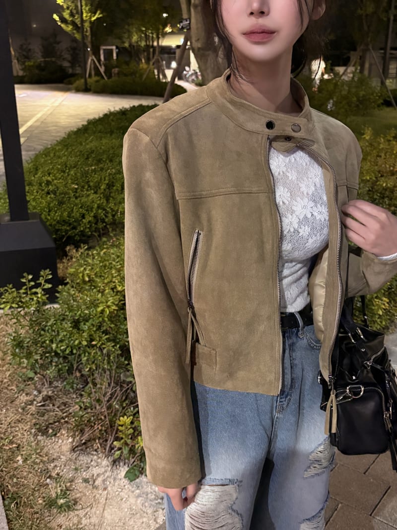 Neck Snap Tassel Suede Short Jacket 넥 스냅 태슬 스웨이드 숏 자켓 사진 8