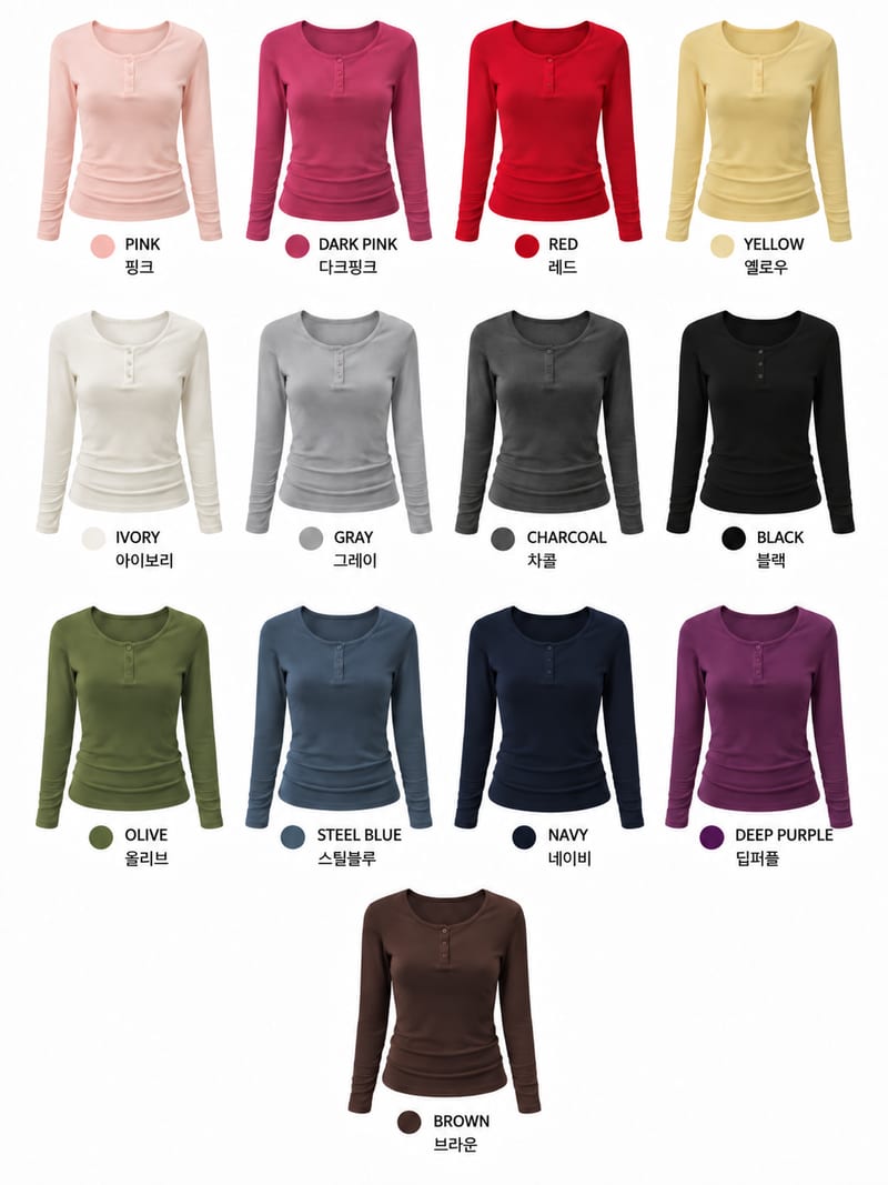 Henley Layered Slim Long Sleeve Tee 헨리넥 레이어드 슬림 긴팔 티셔츠 사진 16