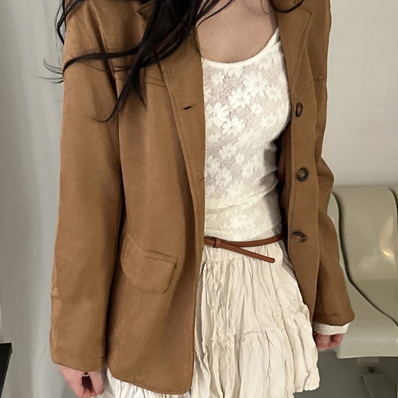 Suede Single Blazer Jacket 스웨이드 싱글 블레이저 자켓 사진 1