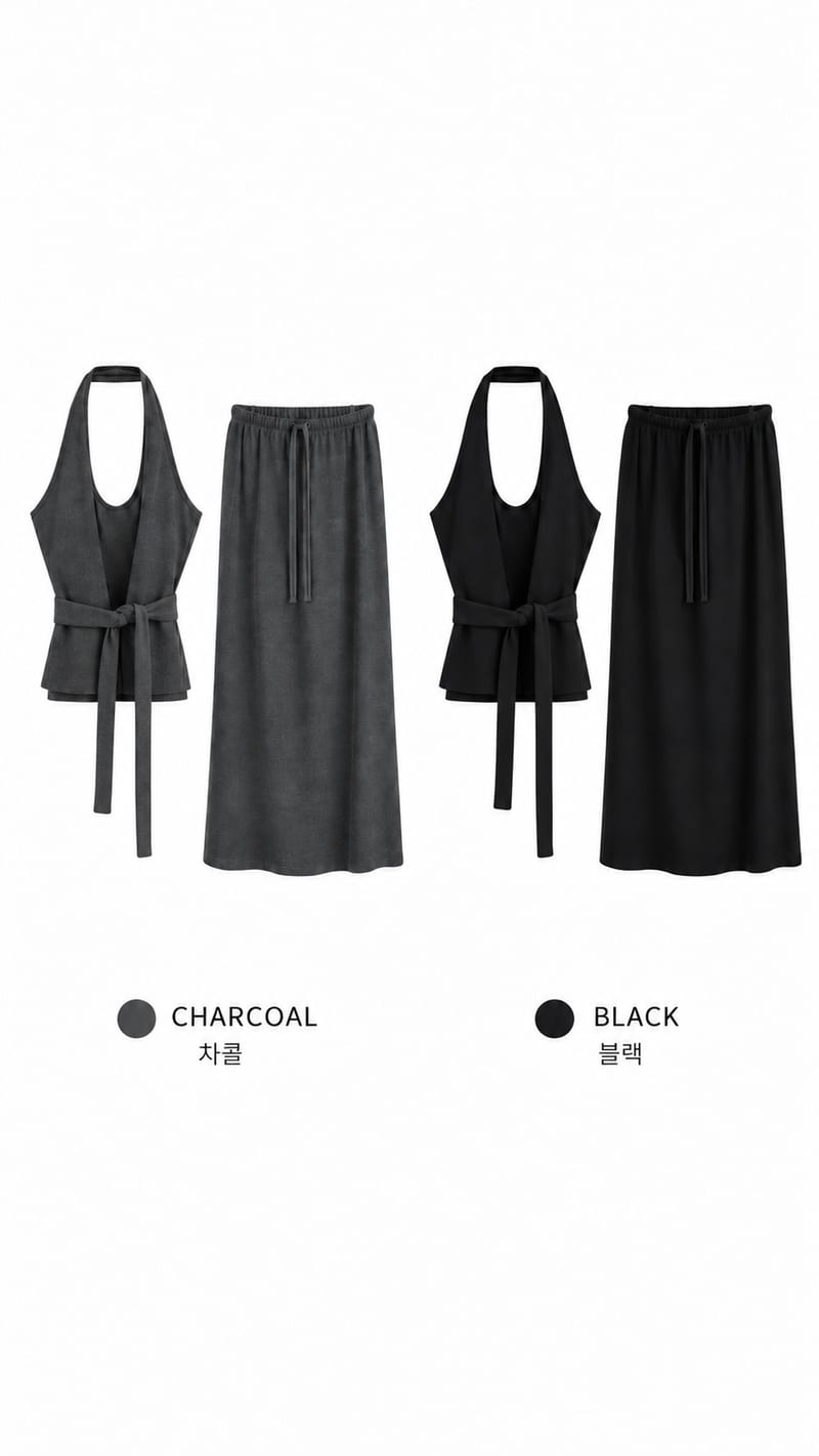 Halter Strap Knit Two-Piece 홀터 스트랩 니트 투피스 사진 3