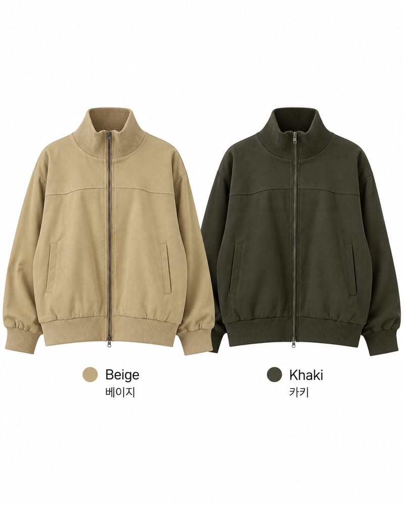 High-neck banded cotton blouson two-way jacket 하이넥 밴딩 면 블루종 투웨이 자켓 사진 11