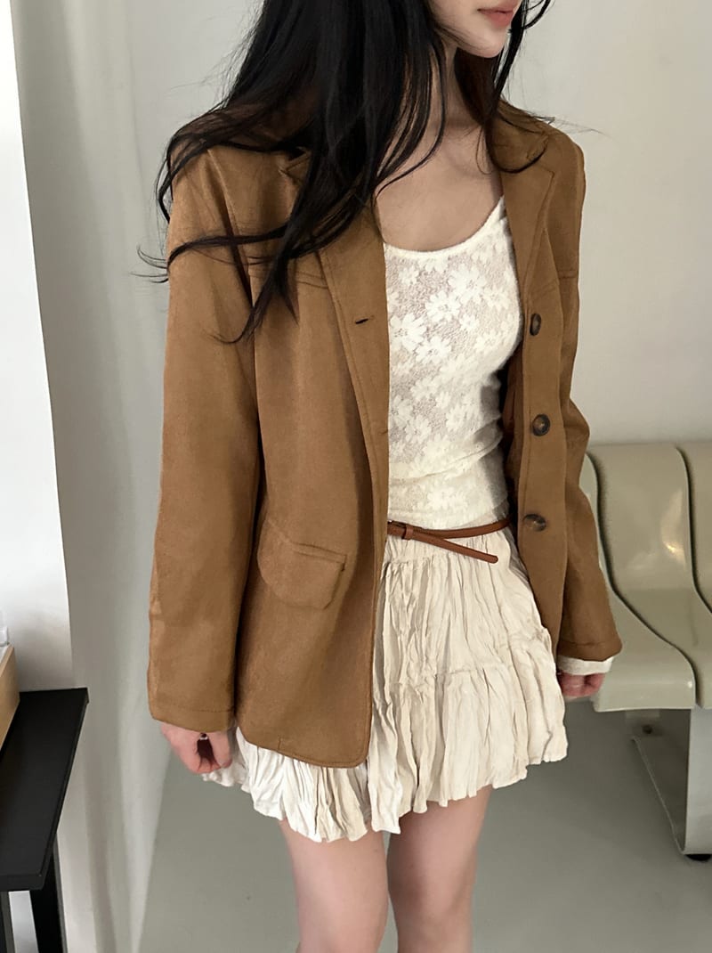 Suede Single Blazer Jacket 스웨이드 싱글 블레이저 자켓 사진 3