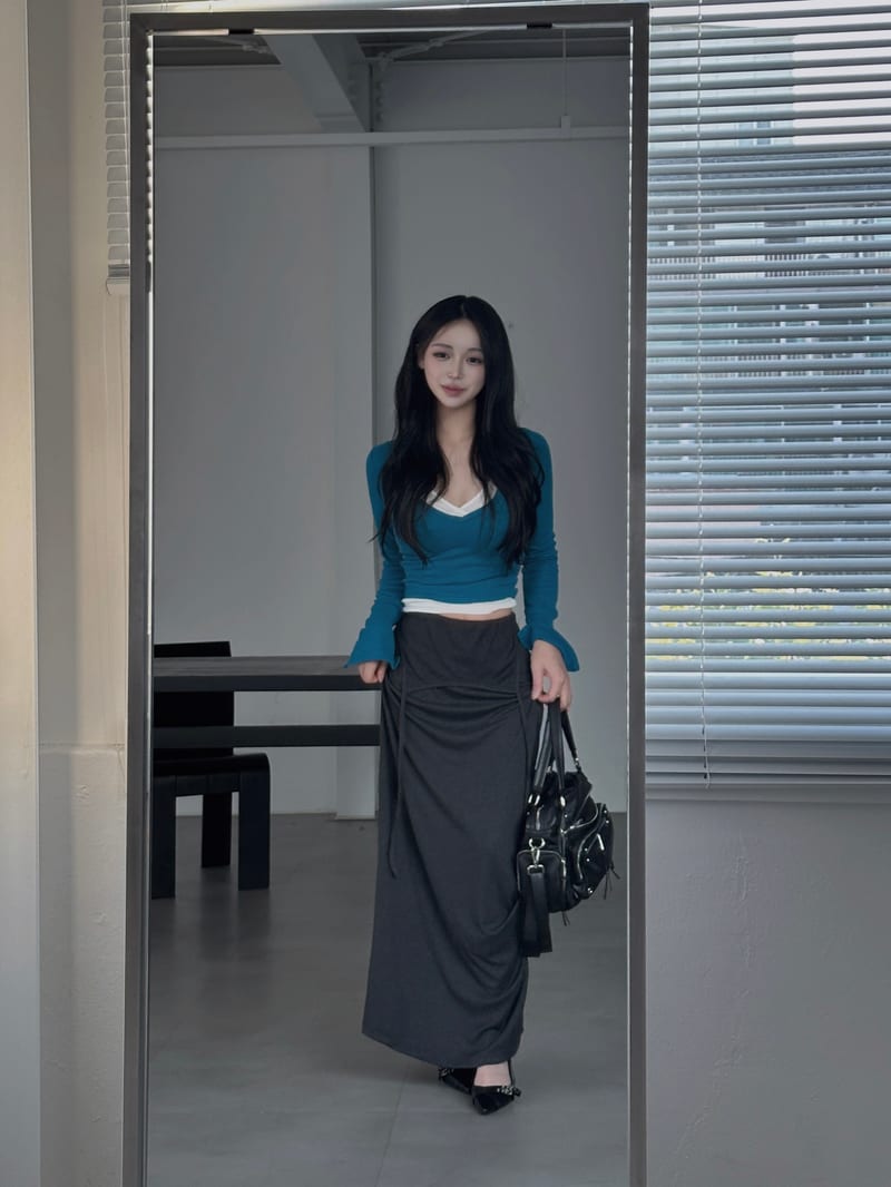 Side Draped Maxi Skirt 사이드 드레이프 맥시스커트 사진 11