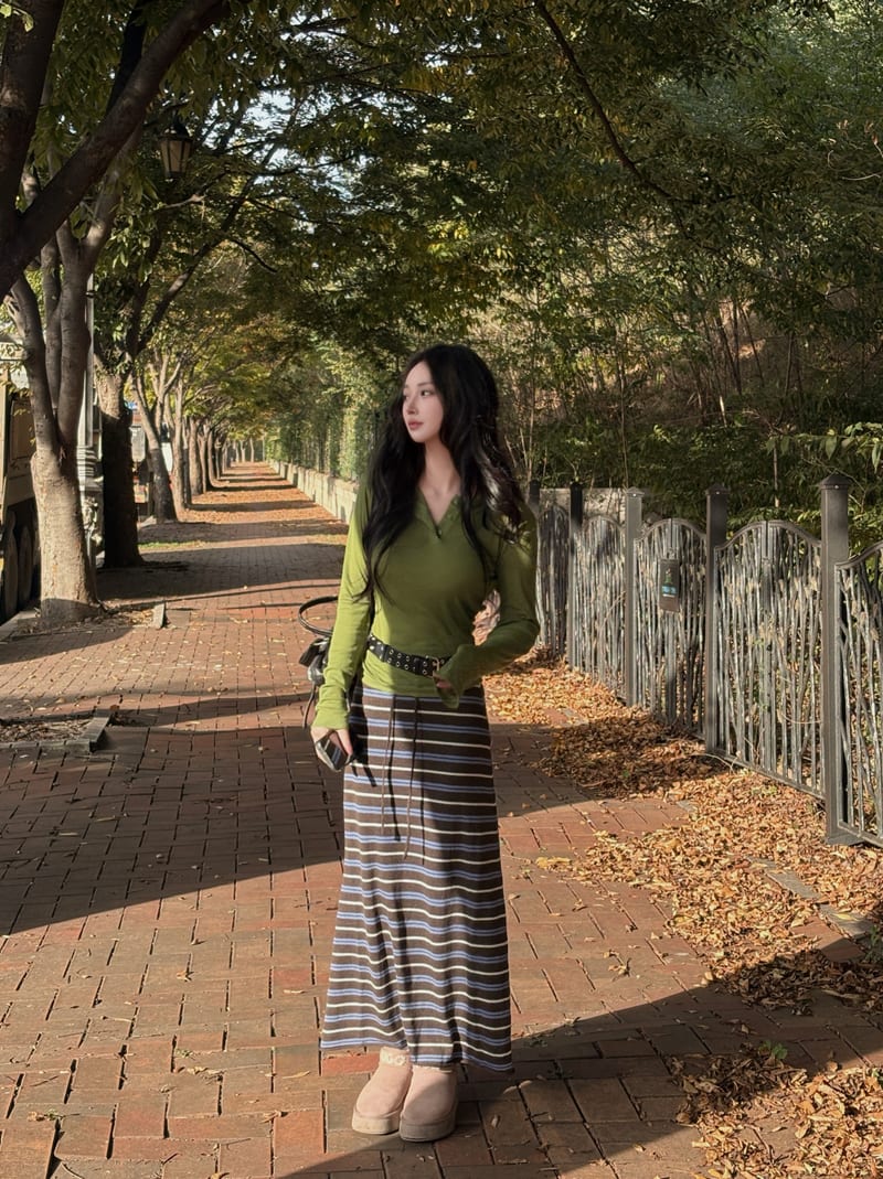 Henley Layered Slim Long Sleeve Tee 헨리넥 레이어드 슬림 긴팔 티셔츠 사진 12