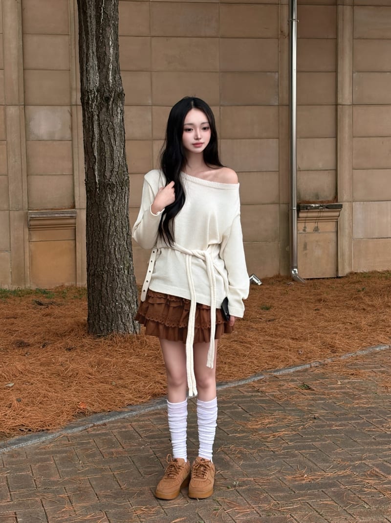 Suede Lace Cancan Mini Skirt 스웨이드 레이스 캉캉 미니스커트 3color 사진 7