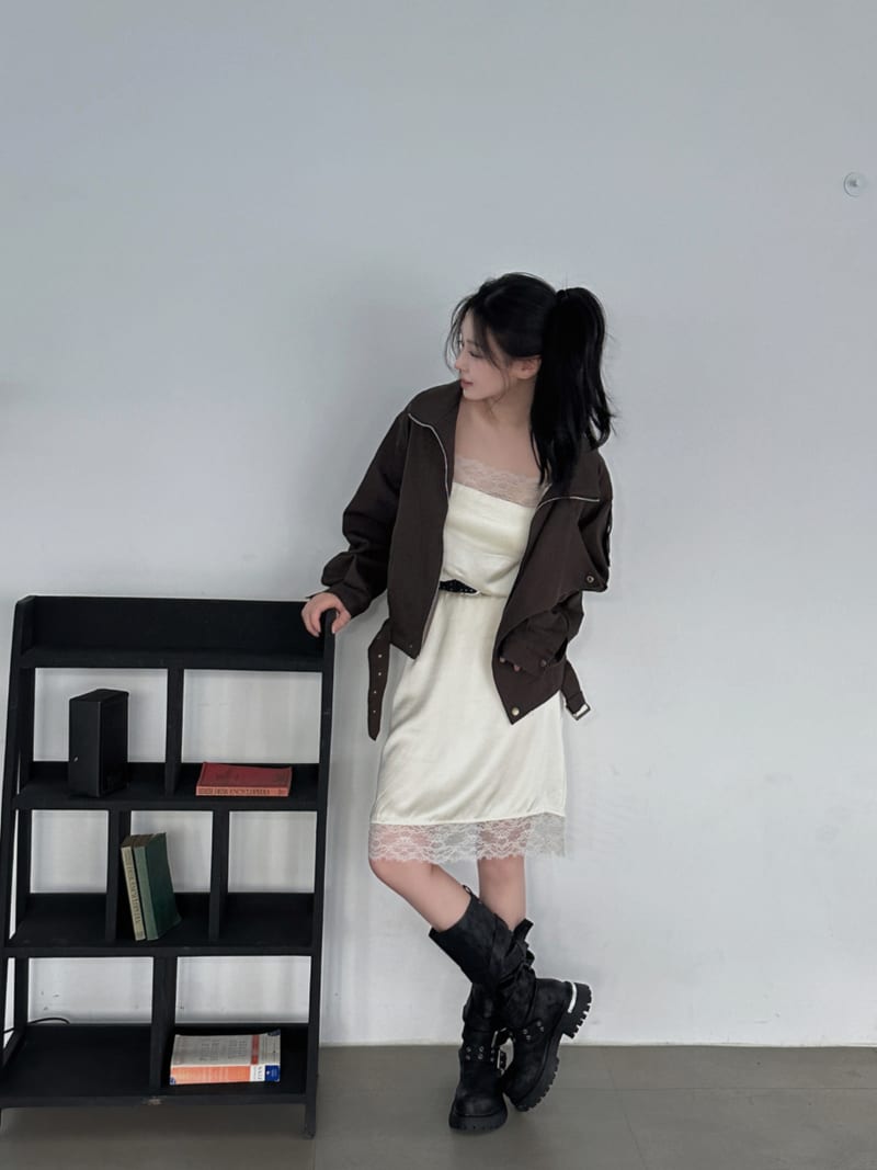 Layered Satin Silk Lace Dress 레이어드 새틴 실크 레이스 원피스 사진 4