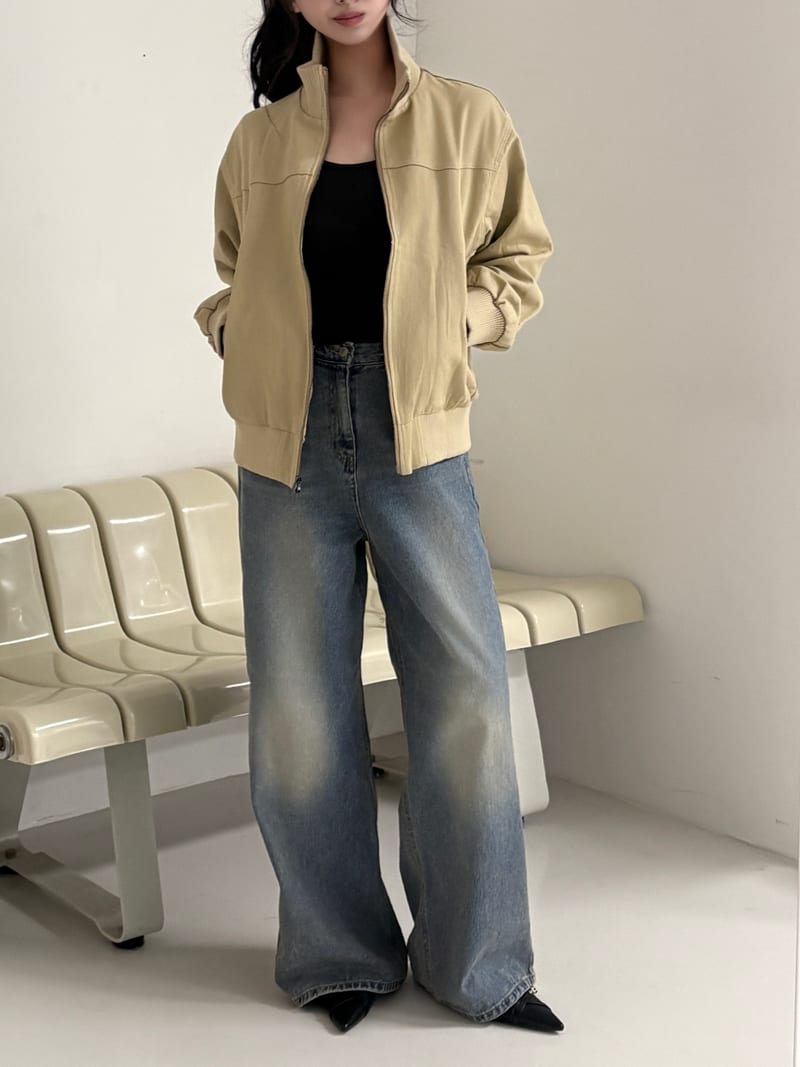 High-neck banded cotton blouson two-way jacket 하이넥 밴딩 면 블루종 투웨이 자켓 사진 10