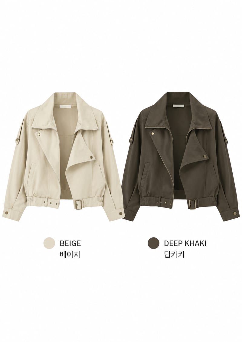 High-neck banded belt jacket 하이넥 밴딩 벨트 자켓 사진 4