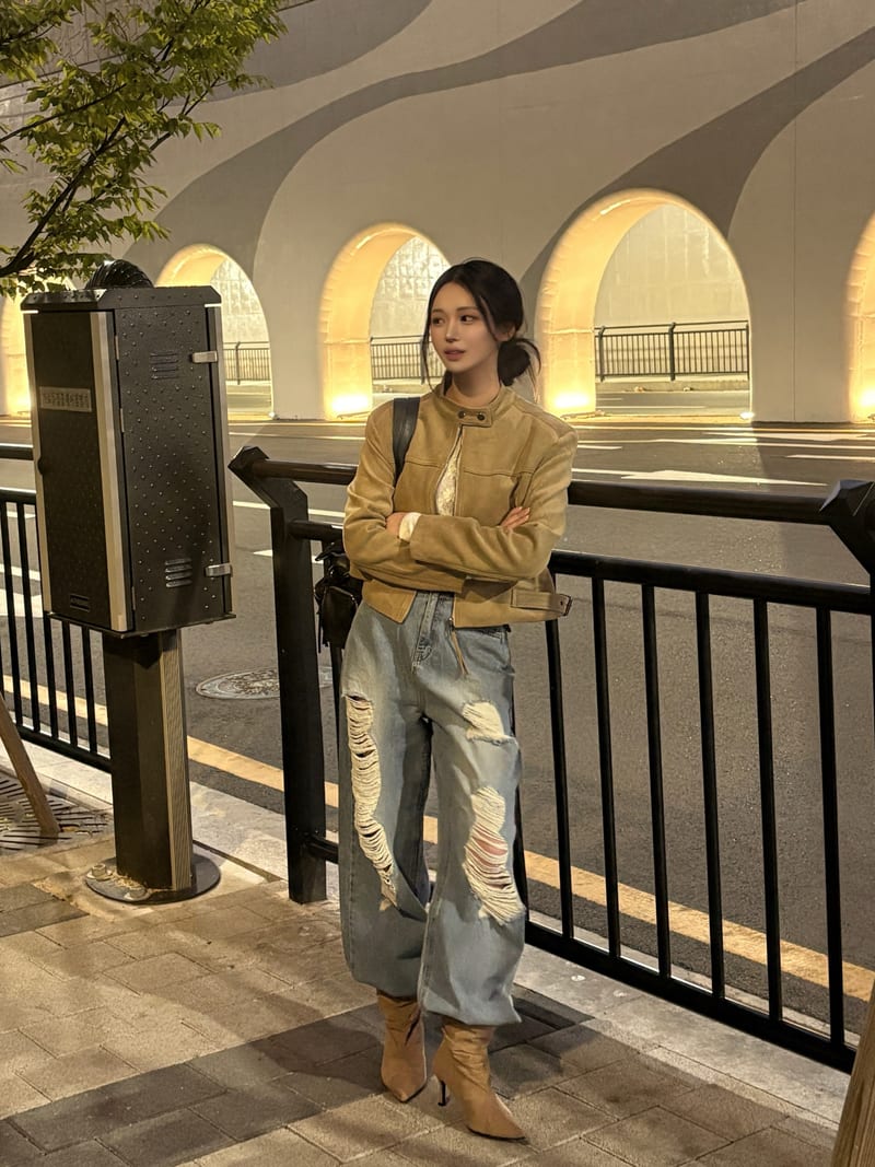 Neck Snap Tassel Suede Short Jacket 넥 스냅 태슬 스웨이드 숏 자켓 사진 6
